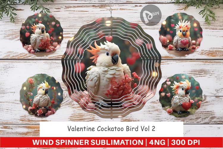 Wind Spinner Valentine Cockatoo Bird