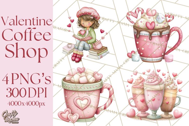 Valentine Coffee Shop Clipart PNG Cute Barista Cafe Clipart