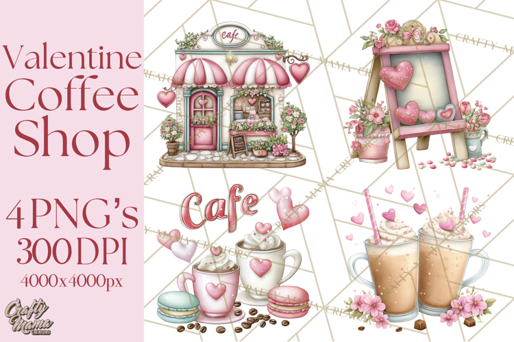 Valentine Coffee Shop Clipart PNG Cute Barista Cafe Clipart