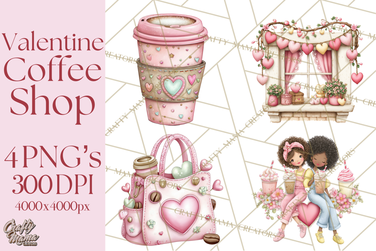 Valentine Coffee Shop Clipart PNG Cute Barista Cafe Clipart