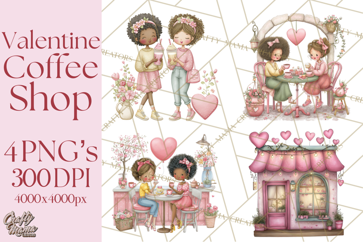 Valentine Coffee Shop Clipart PNG Cute Barista Cafe Clipart