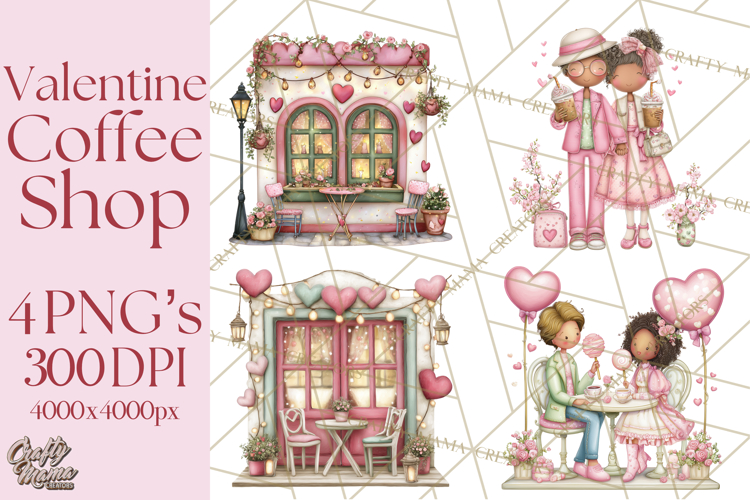 Valentine Coffee Shop Clipart PNG Cute Barista Cafe Clipart