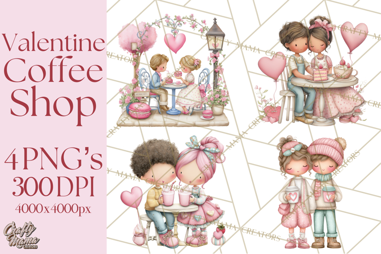 Valentine Coffee Shop Clipart PNG Cute Barista Cafe Clipart