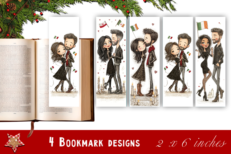 Watercolour Valentine Day animals Bookmarks Sublimation