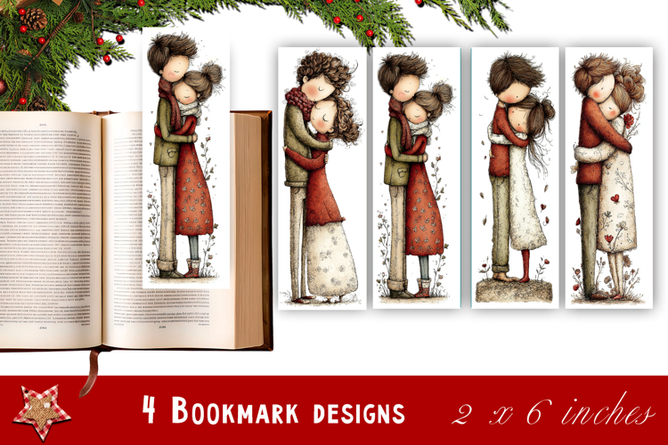 Watercolour Valentine Day animals Bookmarks Sublimation