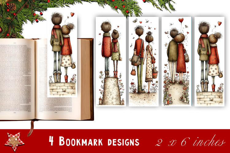 Watercolour Valentine Day animals Bookmarks Sublimation