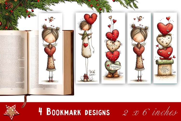 Watercolour Valentine Day animals Bookmarks Sublimation
