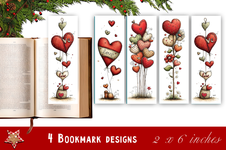 Watercolour Valentine Day animals Bookmarks Sublimation