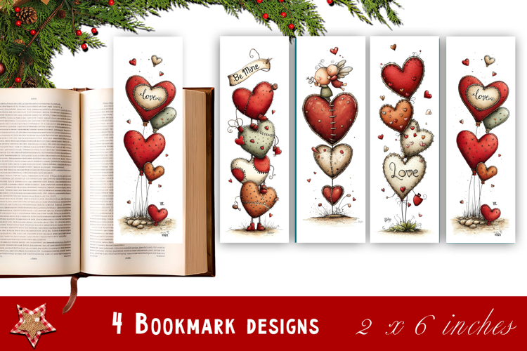 Watercolour Valentine Day animals Bookmarks Sublimation