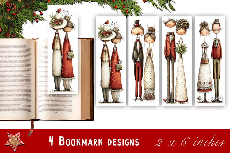 Watercolour Valentine Day animals Bookmarks Sublimation