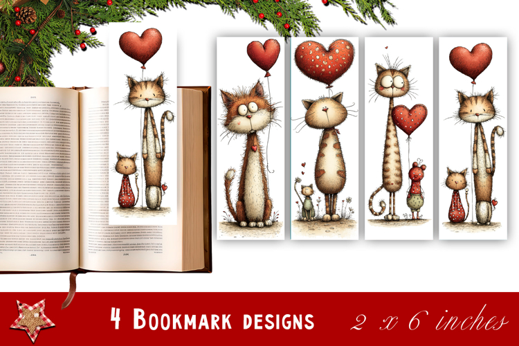 Watercolour Valentine Day animals Bookmarks Sublimation