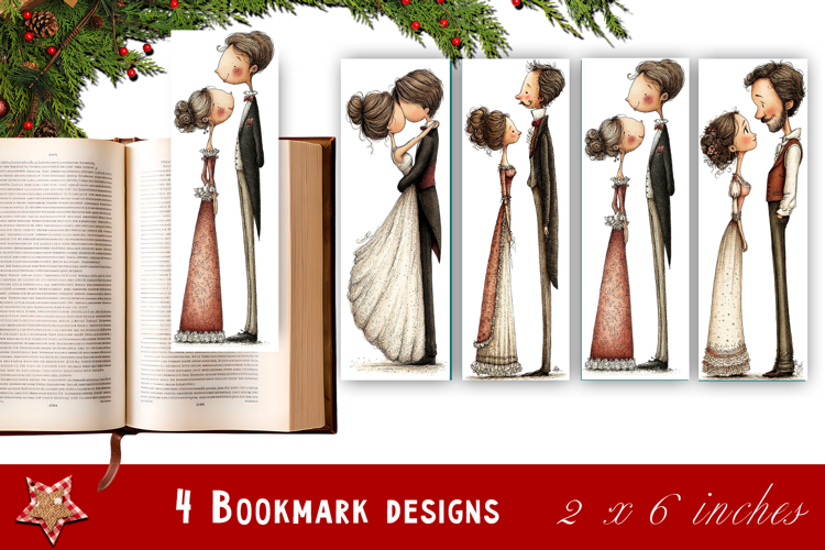 Watercolour Valentine Day animals Bookmarks Sublimation