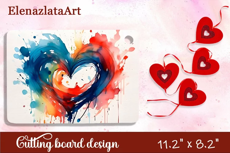 Valentine Day Cutting Board Sublimation Cutting board
