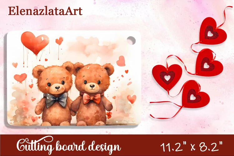 Valentine Day Cutting Board Sublimation Cutting board