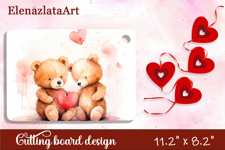 Valentine Day Cutting Board Sublimation Cutting board