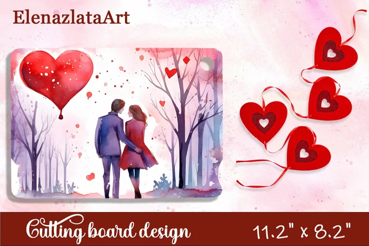 Valentine Day Cutting Board Sublimation Cutting board