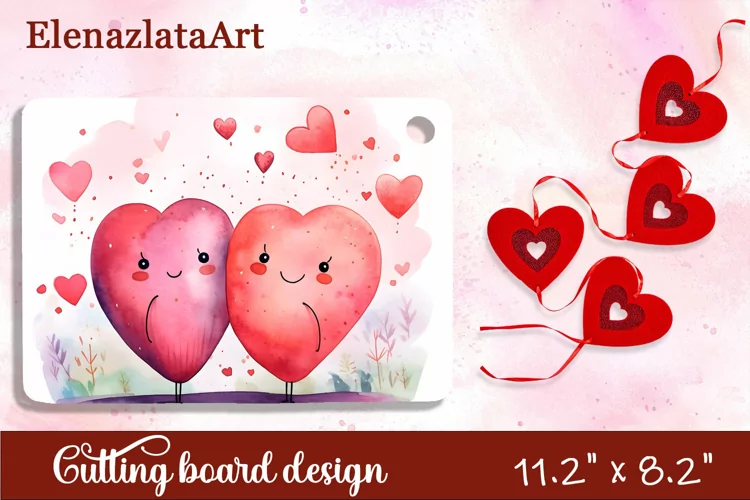 Valentine Day Cutting Board Sublimation Cutting board