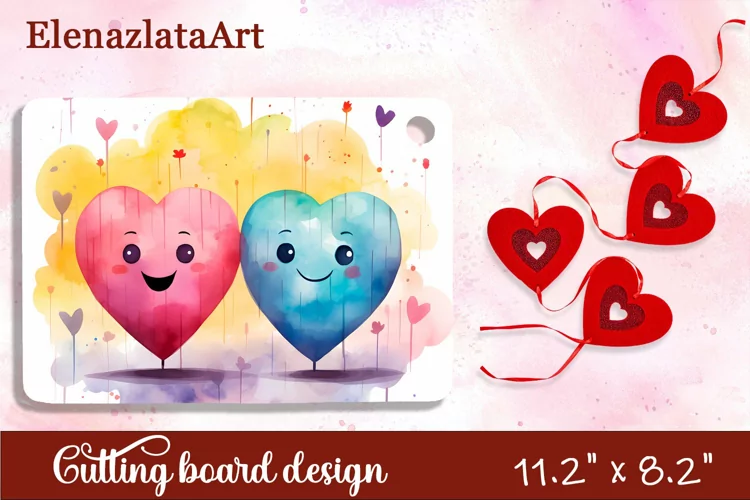 Valentine Day Cutting Board Sublimation Cutting board