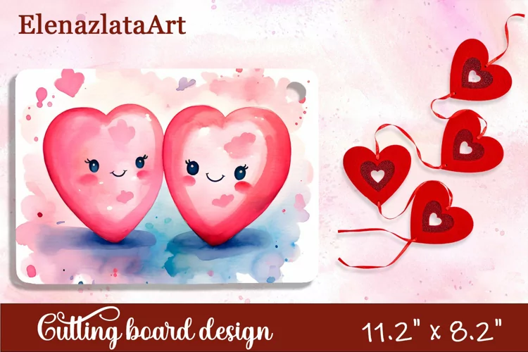 Valentine Day Cutting Board Sublimation Cutting board