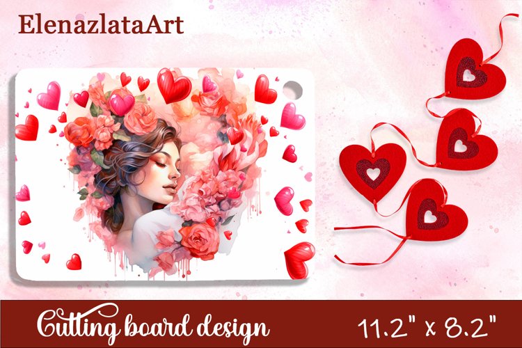 Valentine Day Cutting Board Sublimation Cutting board example image 1