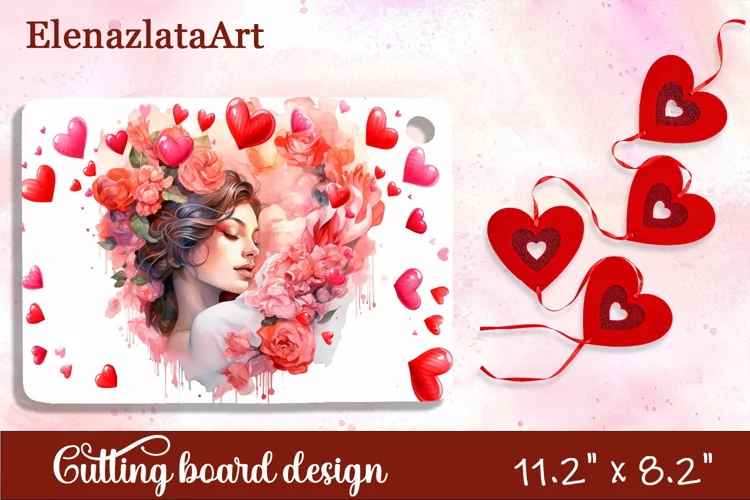 Valentine Day Cutting Board Sublimation Cutting board