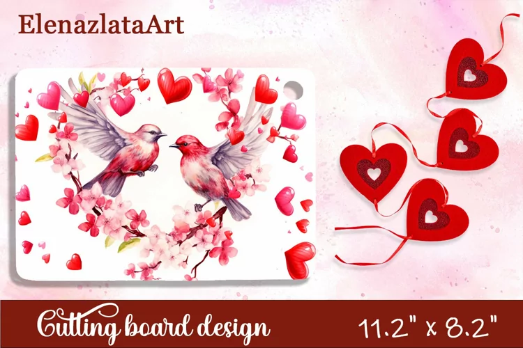 Valentine Day Cutting Board Sublimation Cutting board