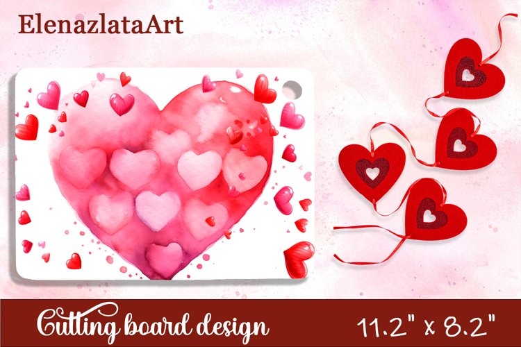 Valentine Day Cutting Board Sublimation Cutting board example image 1