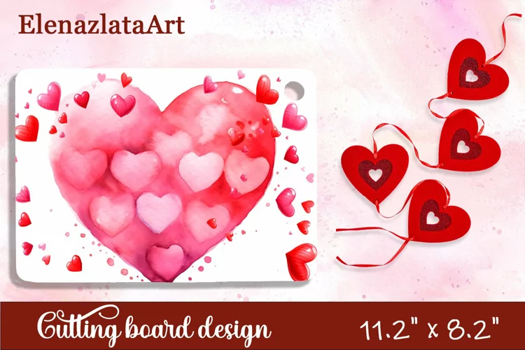 Valentine Day Cutting Board Sublimation Cutting board