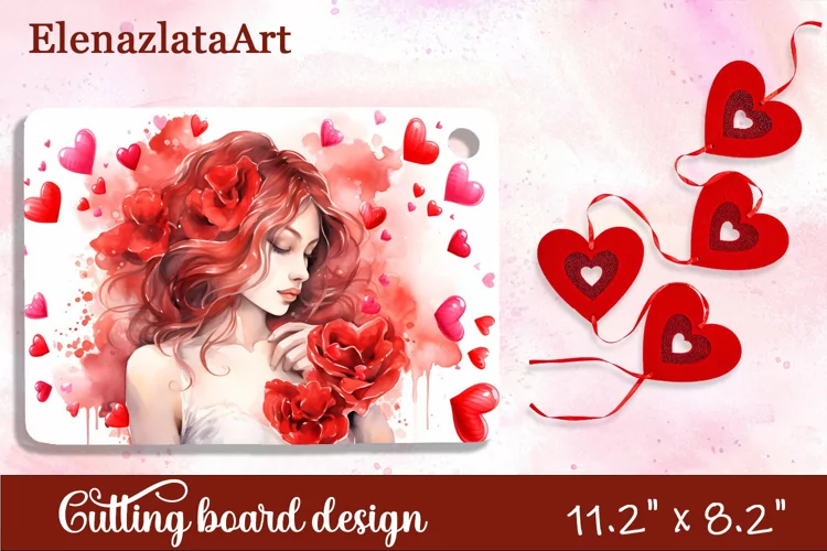 Valentine Day Cutting Board Sublimation Cutting board
