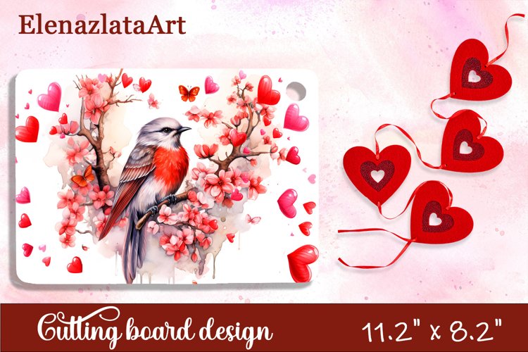 Valentine Day Cutting Board Sublimation Cutting board example image 1