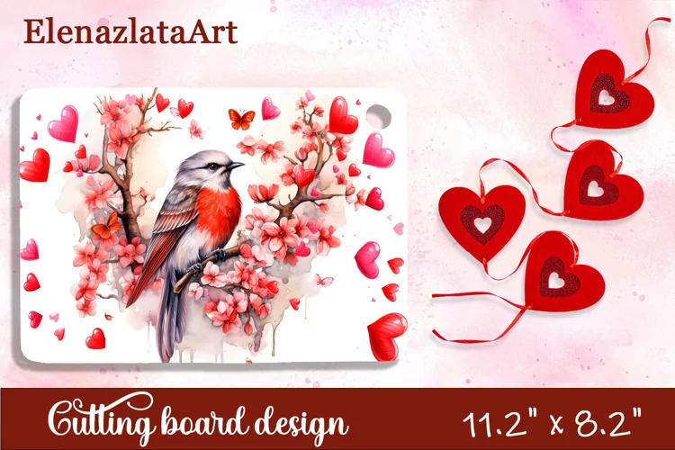 Valentine Day Cutting Board Sublimation Cutting board