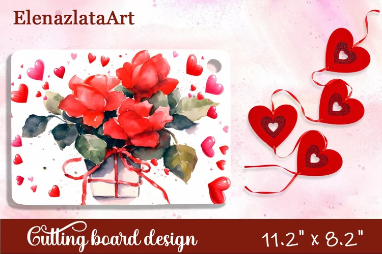 Valentine Day Cutting Board Sublimation Cutting board