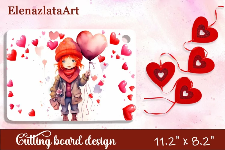 Valentine Day Cutting Board Sublimation Cutting board