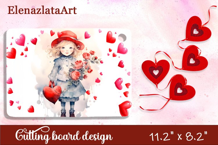 Valentine Day Cutting Board Sublimation Cutting board example image 1