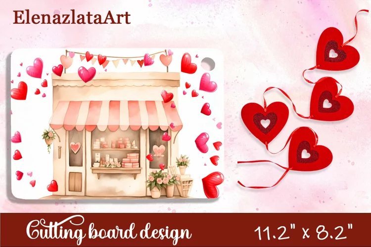 Valentine Day Cutting Board Sublimation Cutting board