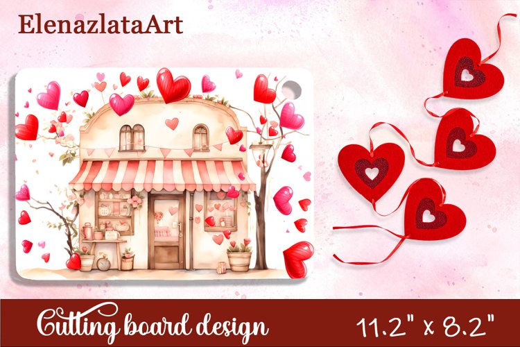 Valentine Day Cutting Board Sublimation Cutting board example image 1