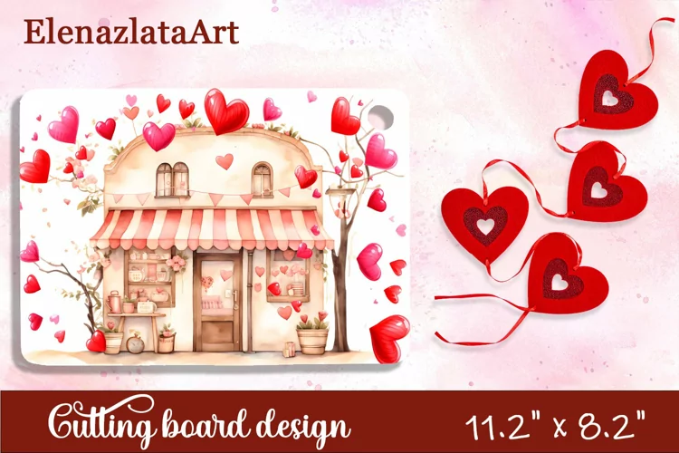 Valentine Day Cutting Board Sublimation Cutting board