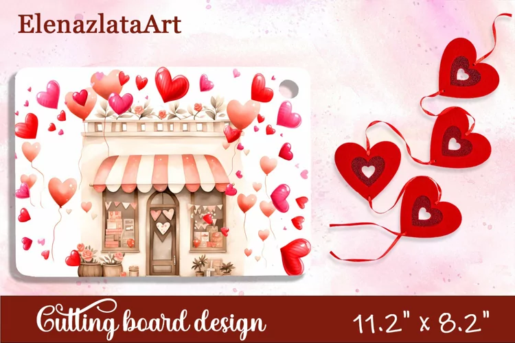 Valentine Day Cutting Board Sublimation Cutting board