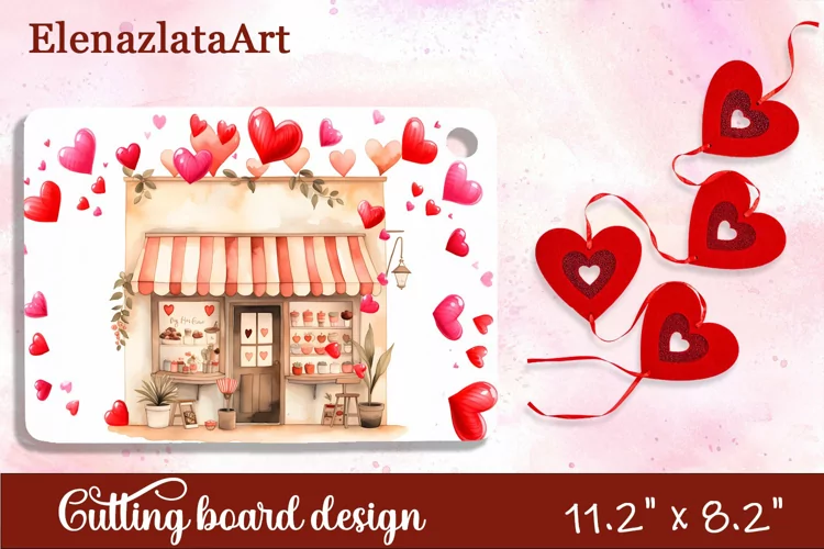 Valentine Day Cutting Board Sublimation Cutting board