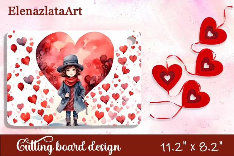 Valentine Day Cutting Board Sublimation Cutting board