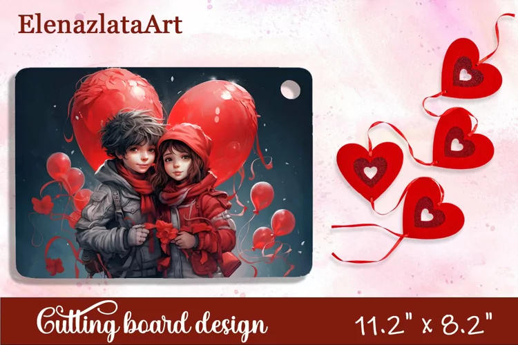 Romantic valentines day Cutting Board Sublimation