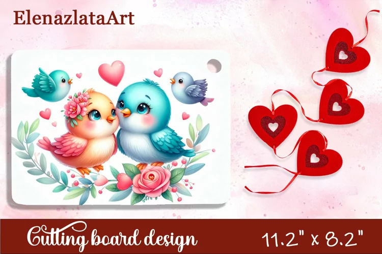 Valentine Day Cutting Board Sublimation Cutting board