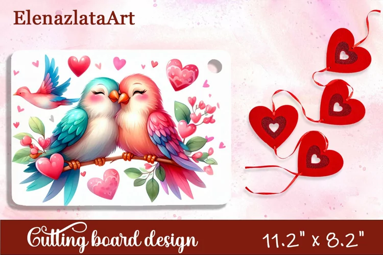 Valentine Day Cutting Board Sublimation Cutting board