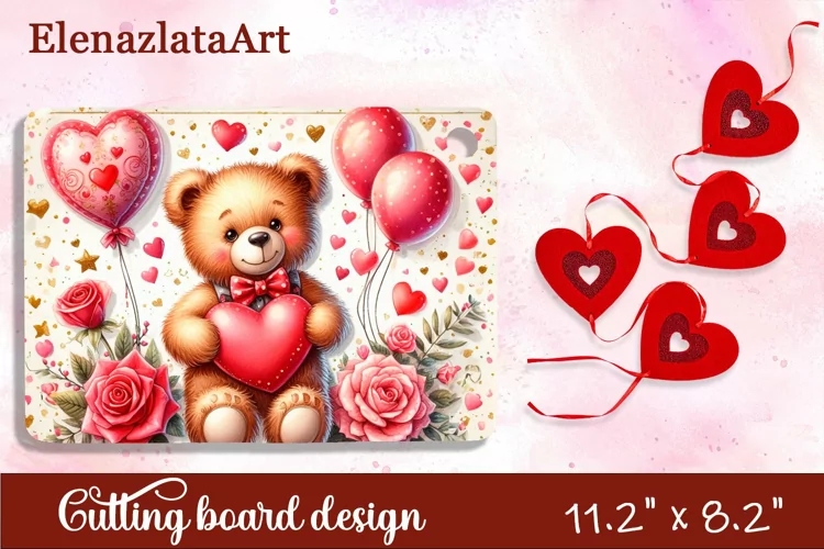 Valentine Day Cutting Board Sublimation Cutting board
