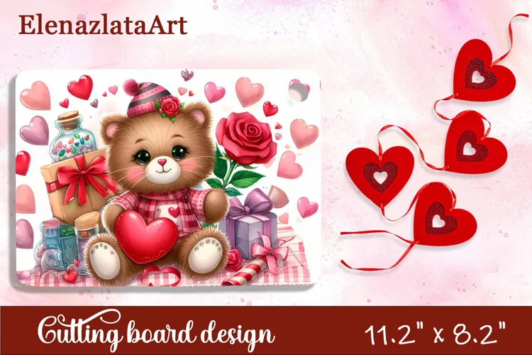 Valentine Day Cutting Board Sublimation Cutting board
