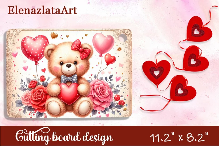 Valentine Day Cutting Board Sublimation Cutting board