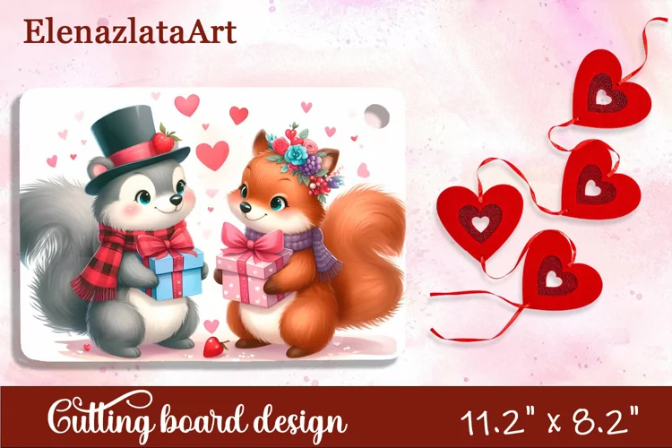 Valentine Day Cutting Board Sublimation Cutting board