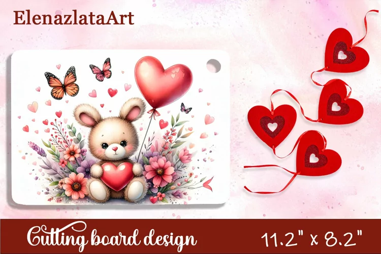 Valentine Day Cutting Board Sublimation Cutting board