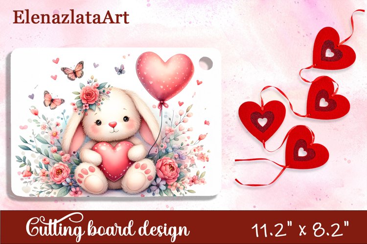Valentine Day Cutting Board Sublimation Cutting board example image 1