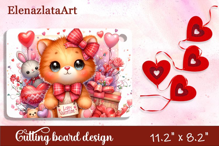 Valentine Day Cutting Board Sublimation Cutting board example image 1